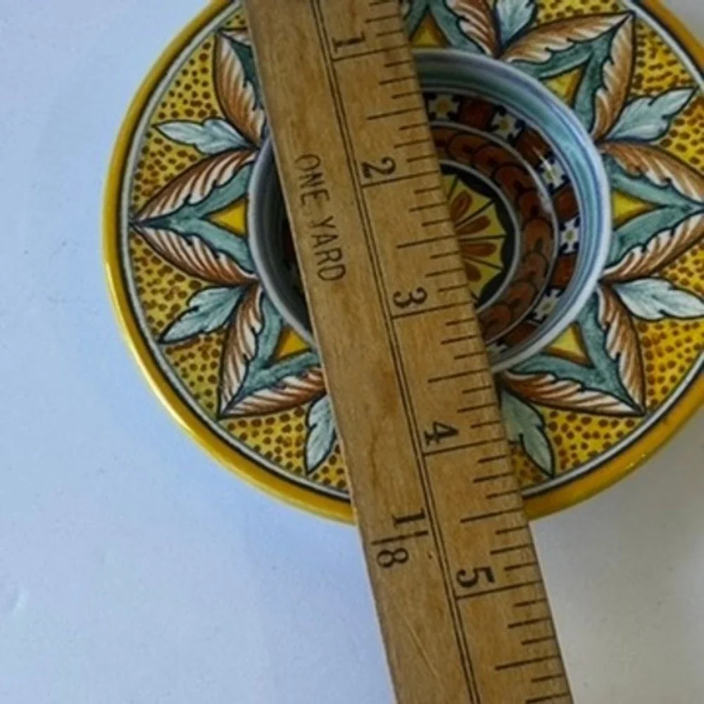 Augusta Deruta Italy Hand Painted Ceramic Small Bowl Plate 4.5